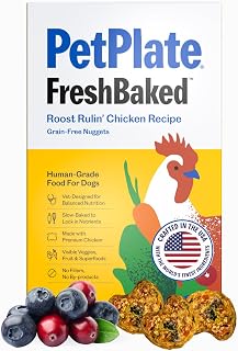 PetPlate FreshBaked Roost Rulinâ€™ Chicken Dry Dog Food Nuggets | Human Grade Dog Kibble | Vet Designed & Formulated with Prebiotics and Probiotics | Grain Free, No Fillers or by-Products | 2lbs