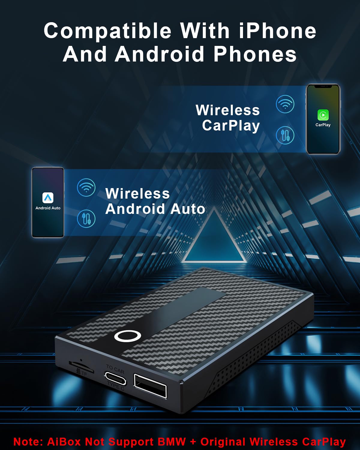 Mult-in-1 CarPlay Wireless Adapter for YouTube, Netflix