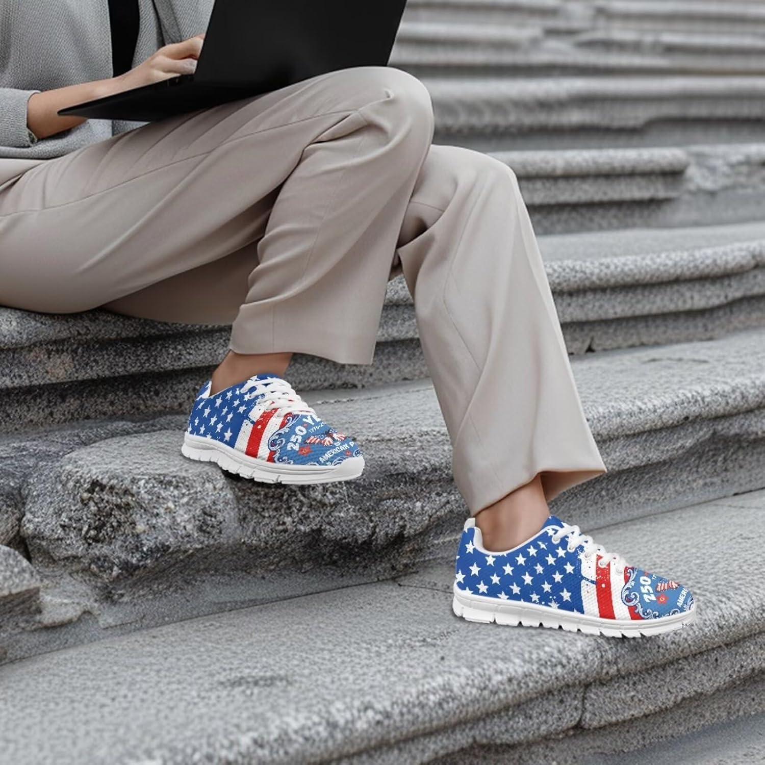 Jeiento Women Trainers Sports Running Shoes Causal Travel Walking Flat Shoe Lace-up Breathable for Lady Teenager Girls - Image 2