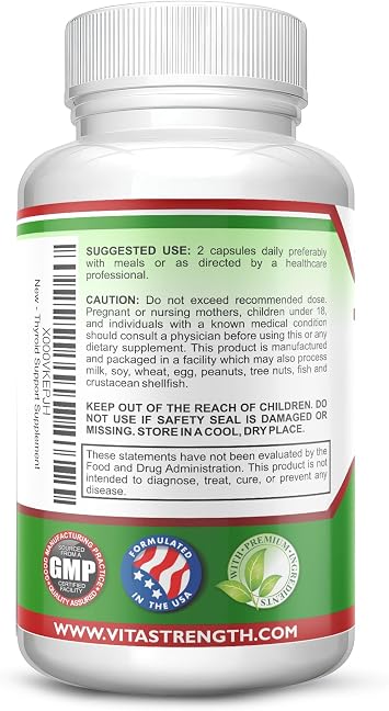 Thyroid Support - Complete Formula to Support Energy Levels with Iodine, Bladderwrack, Kelp, B12 & More- Thyroid Energy: Boost T4 to T3 Supplement - Non-GMO