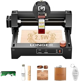 LONGER Ray5 mini Laser Engraver, Desktop Engraving Machine with WiFi Support, Up to 12,000 mm/min High Speed, for Wood, Acrylic & Leather, Emergency Stop, 2.5W Output Power