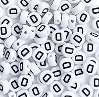 Vista 17 de 100 cuentas de letras blancas redondas de acrílico del alfabeto, cuentas de la letra L, para hacer joyas, pulseras, collares, llaveros, bricolaje