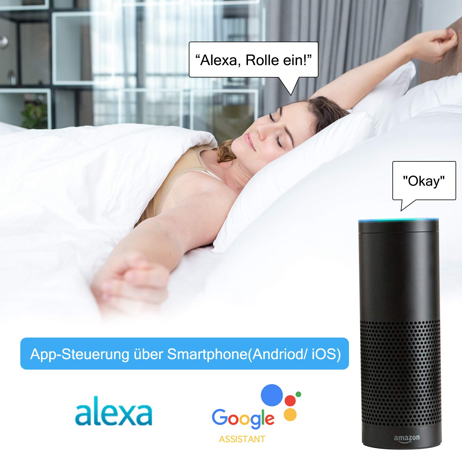 LoraTap inteligentny przełącznik do rolet Wi-Fi, 2 sztuki, programator czasowy, zegar sterujący do rolet, wyłącznik czasowy do silnika rolety, kompatybilny z Google Home
