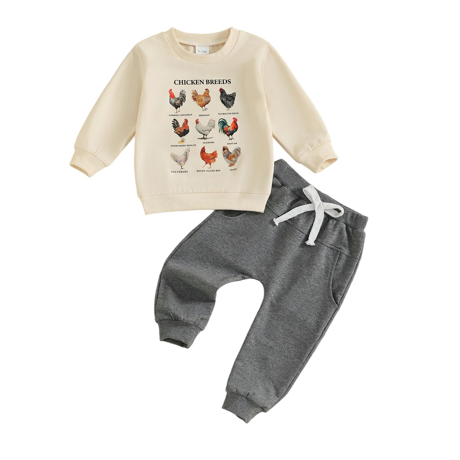 Fernvia Toddler Baby Boy Fall Clothes Animal Print Long Sleeve Pullover Tops Drawstring Pants Winter Outfits
