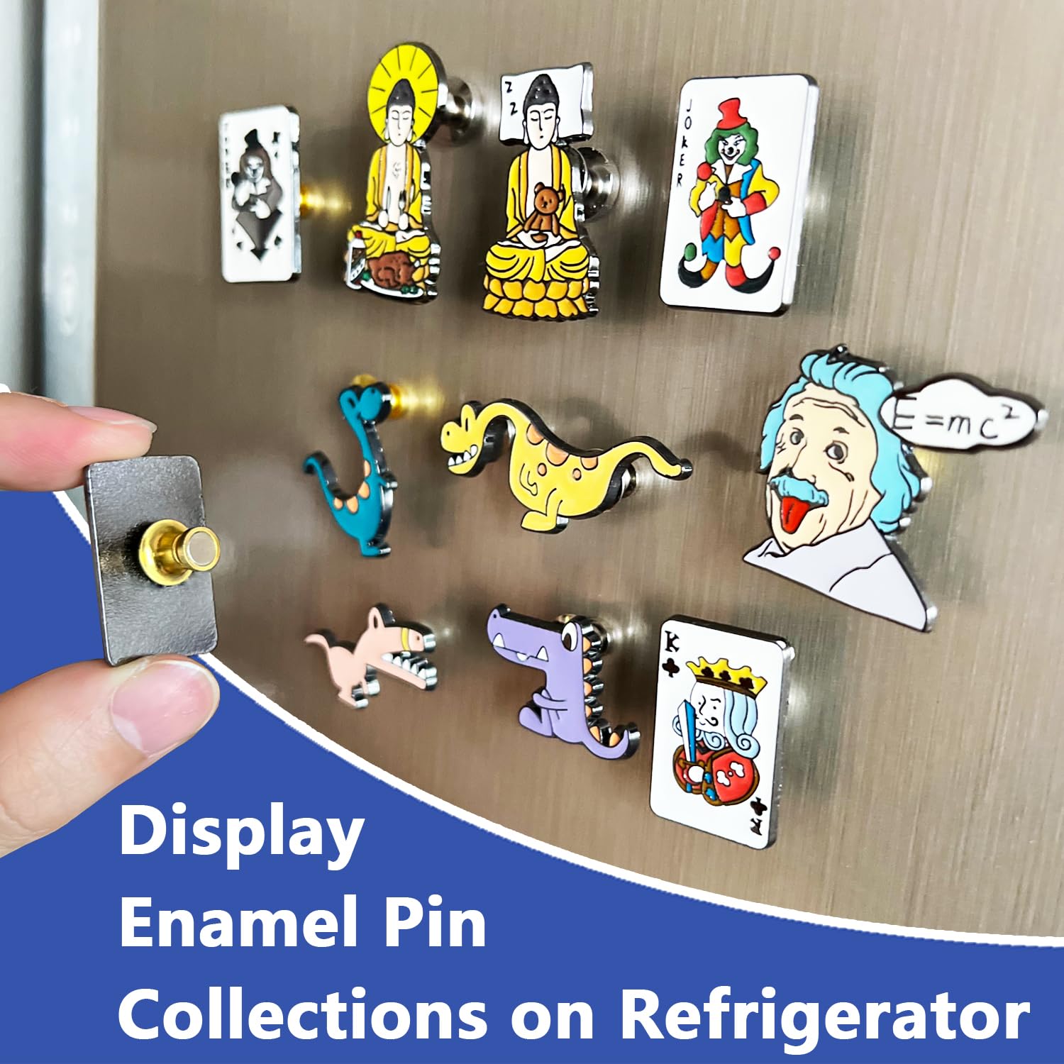 Amazon.co.jp: QHAND マグネットピンバック エナメルピン 冷蔵庫に設置