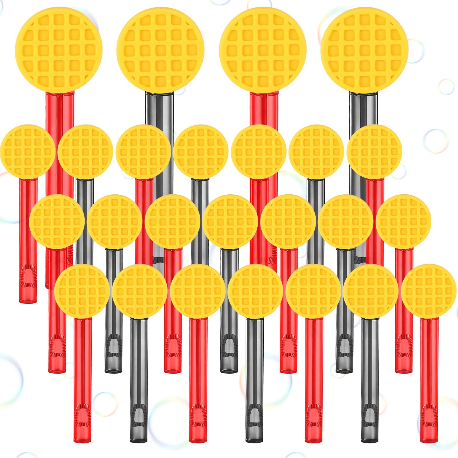 Jenaai 24 Stück Waffeln Seifenblasenstäbe Waffeln Seifenblasen Partygeschenke für Sommeraktivität Cartoon Geburtstag Geschenke Karneval Goody Bag Stuffers Hochzeitsbedarf