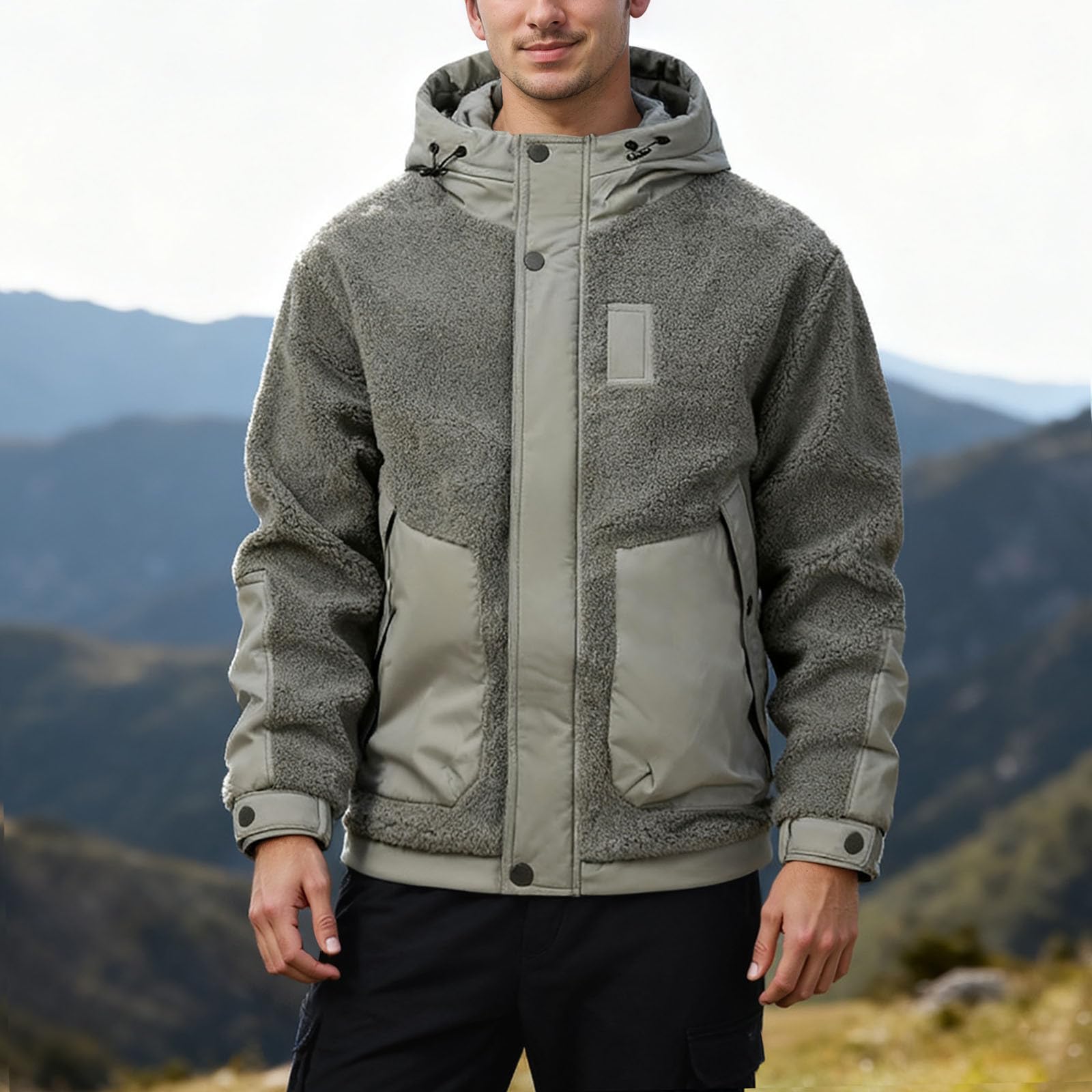 Veste Polaire Thermique pour Les Sports d'hiver en extérieur et Les Tenues décontractées, épaisse, Chaude et Confortable, idéale pour Les activités par Temps Froid et l'usage Quotidien.