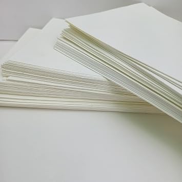E-Tailor 4x6 Wedding Invitation, Baby Shower Handmade Cotton Paper, Smooth Watercolor, Calligraphy Rag Paper 300gsm Pack of 50 Blank Card Stock