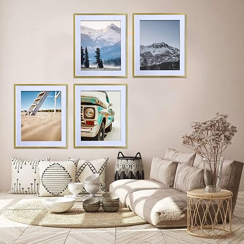 Miniatura 6 de Art Emotion Juego de portarretratos dorados de 20 x 24 pulgadas con paspartú para fotos de 16 x 20 pulgadas o 20 x 24 pulgadas sin paspartú,