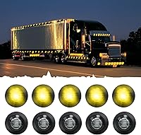 Vista 13 de juego de 10 luces LED selladas impermeables ámbar de 3/4" mini redondas, luces indicadoras delanteras, traseras y laterales, luces de gálibo