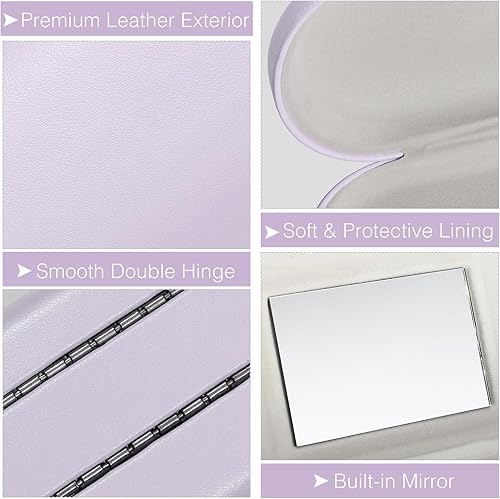 Miniatura 4 de MoKo Estuche doble para lentes, estuche para lentes de contacto con removedor de pinzas de espejo, 2 en 1 de doble cara portátil para lentes de