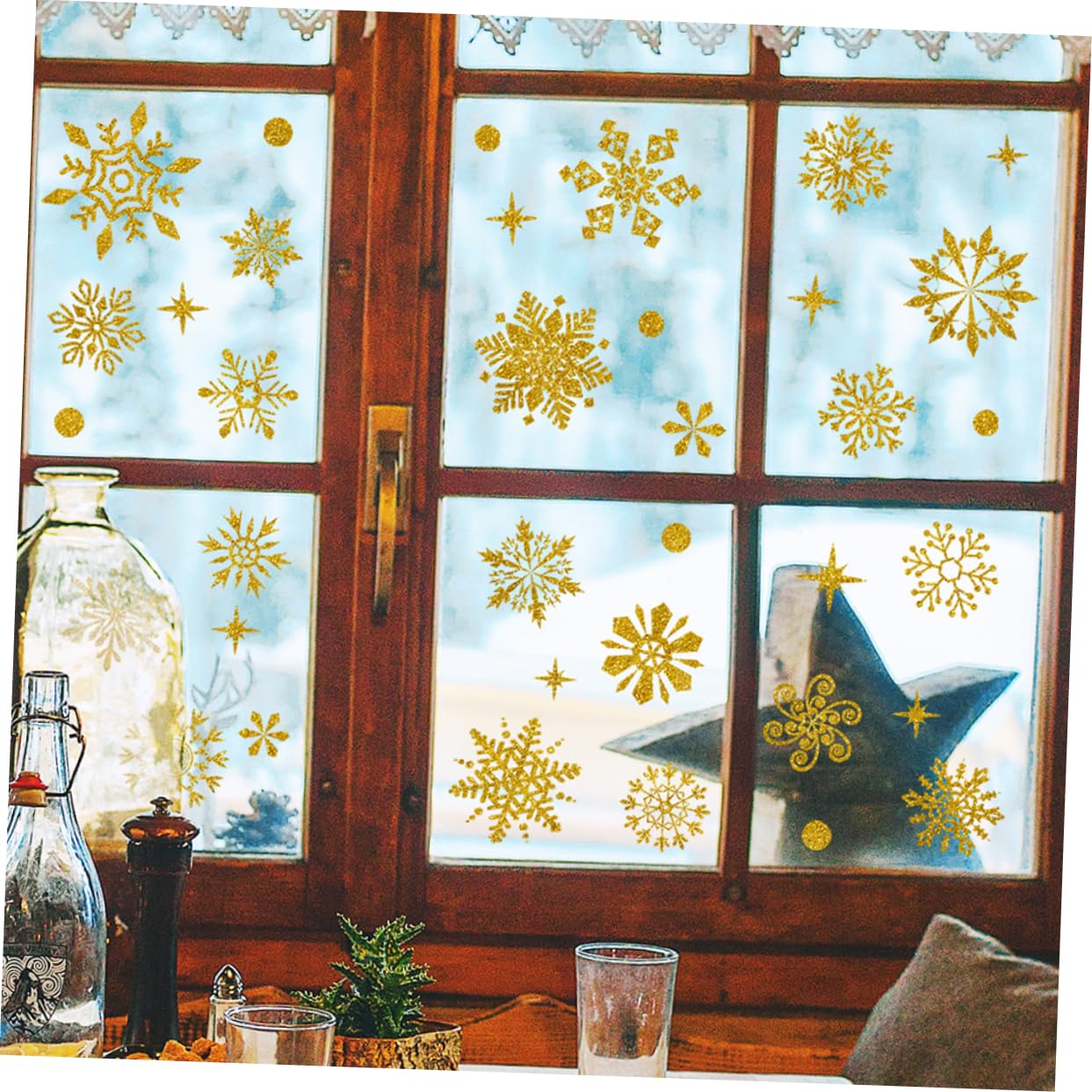 Cabilock 3 Set Adesivi Decorativi Per Finestre Natalizi Statici Vista Facili Da Installare Adatti Per Decorazioni Domestiche E Festive 6 Fogli*3