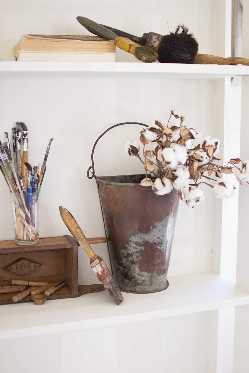 Kalalou Galvanized Wall Bucket, One Size, Brown