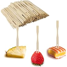 100 Pack Bamboo Appetizer Forks, Toothpick for Appetizer, 3.5 Inch Mini Forks for Fruit, Cocktail, Charcuterie Boards Accessories 100 Pack