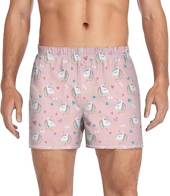 Mens Boxer Shorts Soft Funny Pattern Sleep Short Underwear Breathable Athletic Sport Briefs