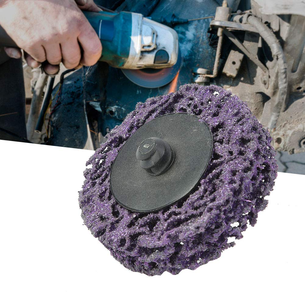 Ściernica, 5 szt. 5 cm 50 mm Poly Strip Disc Roll Lock ściernica do usuwania rdzy dostępna w kolorze wielokolorowym, fioletowym, czarnym, polerowanym dyskiem (5 cm, fioletowy)