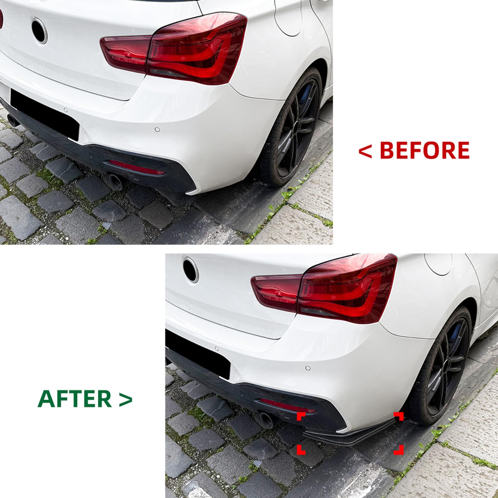 【ﾊﾟｰﾂﾔｰﾄﾞｵﾝﾘｰﾜﾝ】for BMW用 3シリーズ F30 セダン カーボン ルック リアバンパー サイド スポイラー カ BMW 3シリーズ F30 Mスポーツ リアバンパー用リアアンダー スポイラー 本物DryCarbon ドライカーボン