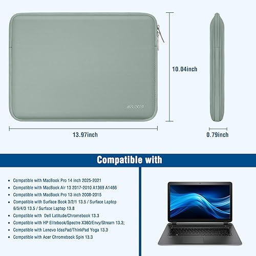 Miniatura 99 de MOSISO - Funda para laptop, repelente al agua, bolsa de neopreno con funda pequeña azul (Airy Blue)