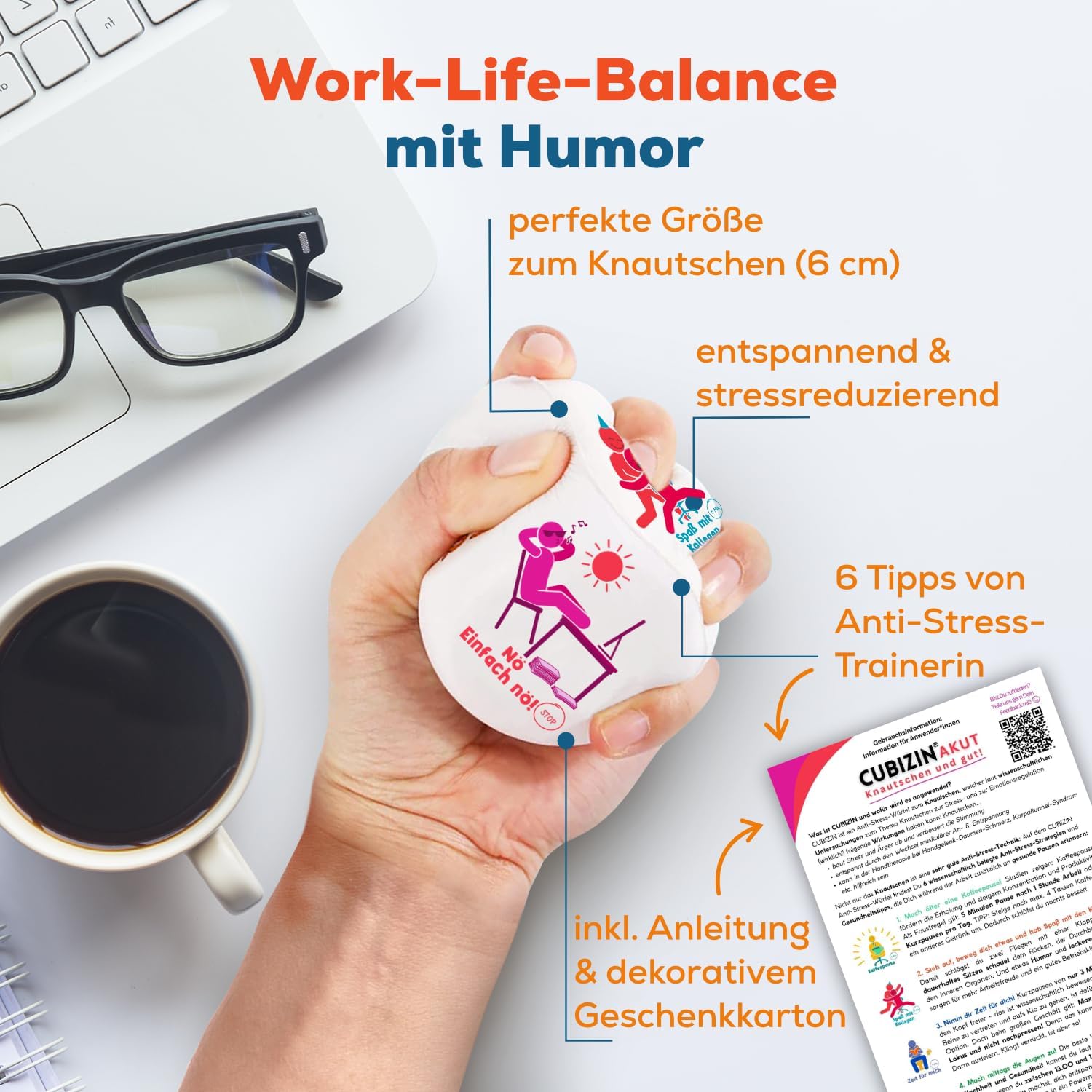 GLÜCKSGUT Anti-Stress-Würfel Cubizin 4