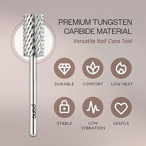 Vista 115 de USA PANA - Broca profesional de carburo de barril pequeño con parte superior plana, grano grueso 5X a grano extrafino, dorado, plateado, negro DLC