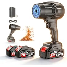 Electric Cordless Leaf Blower, 550000RPM Lightweight Handheld Dust Blower with 2 Battery &amp; Charger, Adjustable Speed, High-Speed Motor Leaf Blowers for Lawn Care, Garage/Patio/Car Cleaning