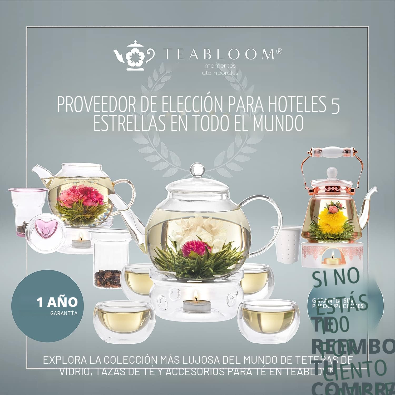 Teabloom Tés florecientes - 12 tés en un hermoso recipiente de regalo