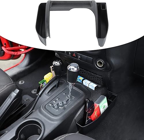 JeCar JK - Caja de almacenamiento para caja de engranajes, organizador de almacenamiento de transmisión automática, accesorios interiores para Jeep