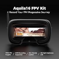 Vista 6 de BETAFPV Aquila16 FPV Kit con transmisor LiteRadio 2 SE para simulador, gafas VR03 con función de grabación DVR, 3 modos de vuelo, kit RTF 1S