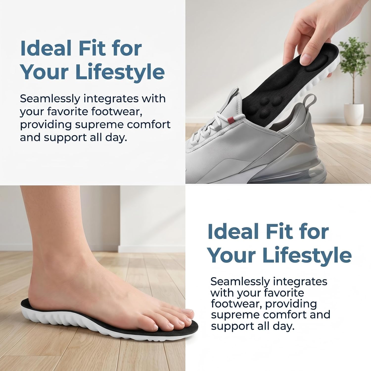 2026 New 4D Cloud Insoles for Men and Women (Black Women: US 10-10.5) image 5