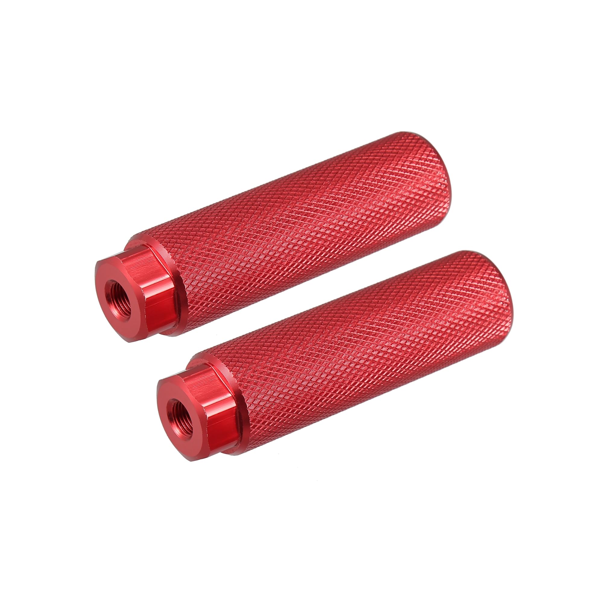 Motoforti Pair Rear Foot Pegs Footrests Red for Bicycle Fit 3/8 Inch Axles Long-lasting