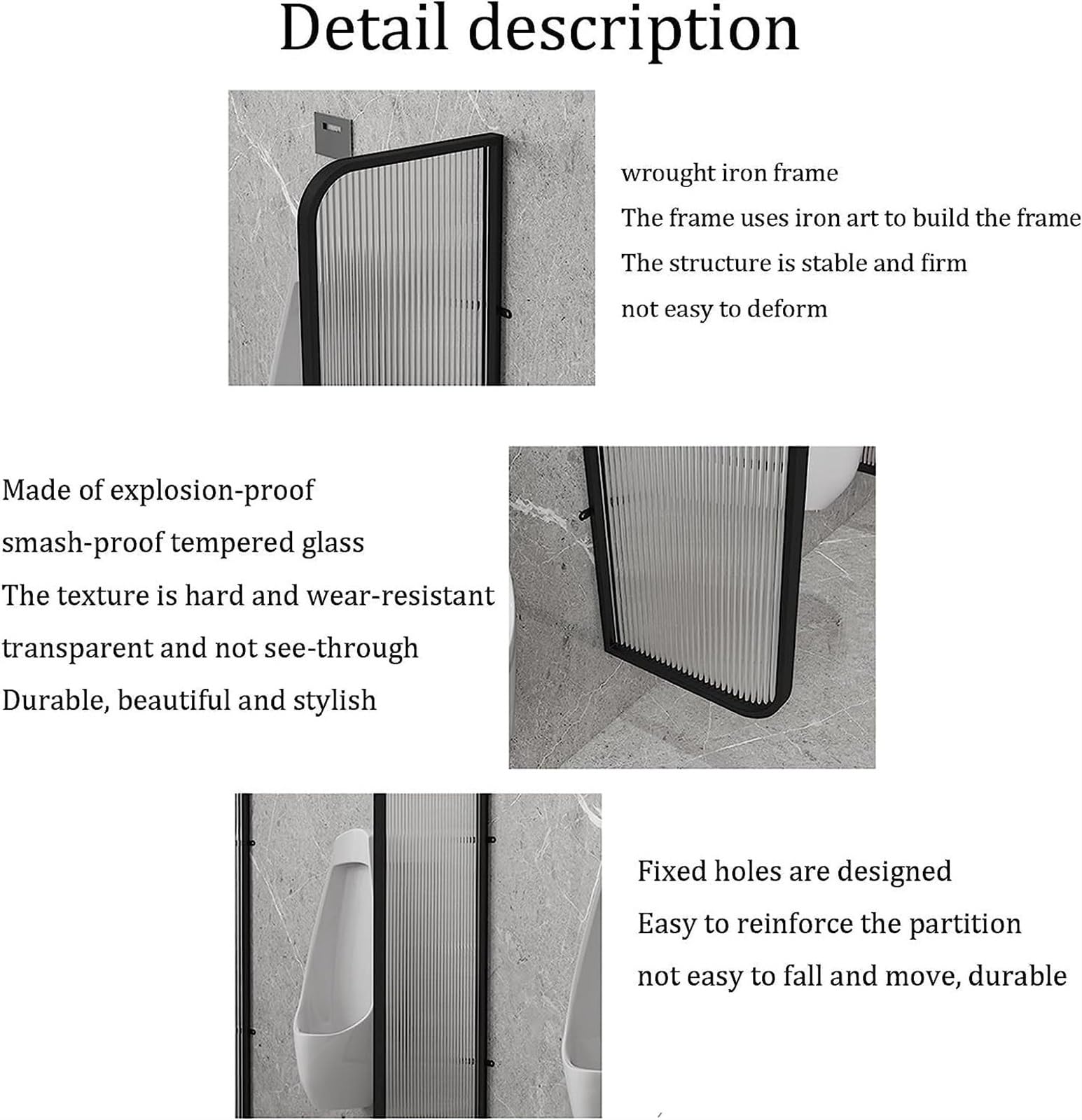 Mamparas divisorias de Vidrio Templado para urinarios, Pantalla de privacidad, Separador de Pared para baños de Hotel, Ideal para la Salud pública.