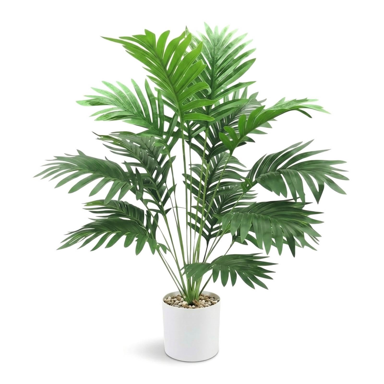 Perclyzm Artificial Palm Trees Faux Areca Palm Plant with Pot, 85cm Tall Fake Palm Tree, Artificial Decorative Plant for Indoor Outdoor Home Office Garden Decoration (Areca Palm Plant)