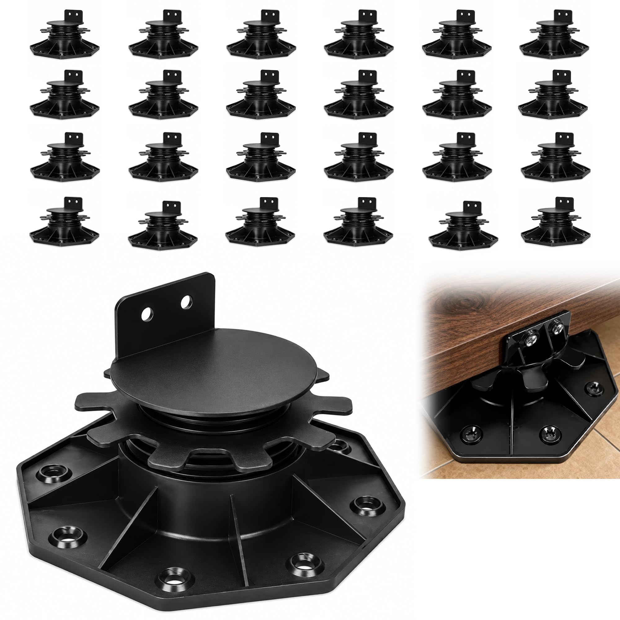 Photo 1 of YNCEUN 24 Pack Adjustable Deck Support Pedestals