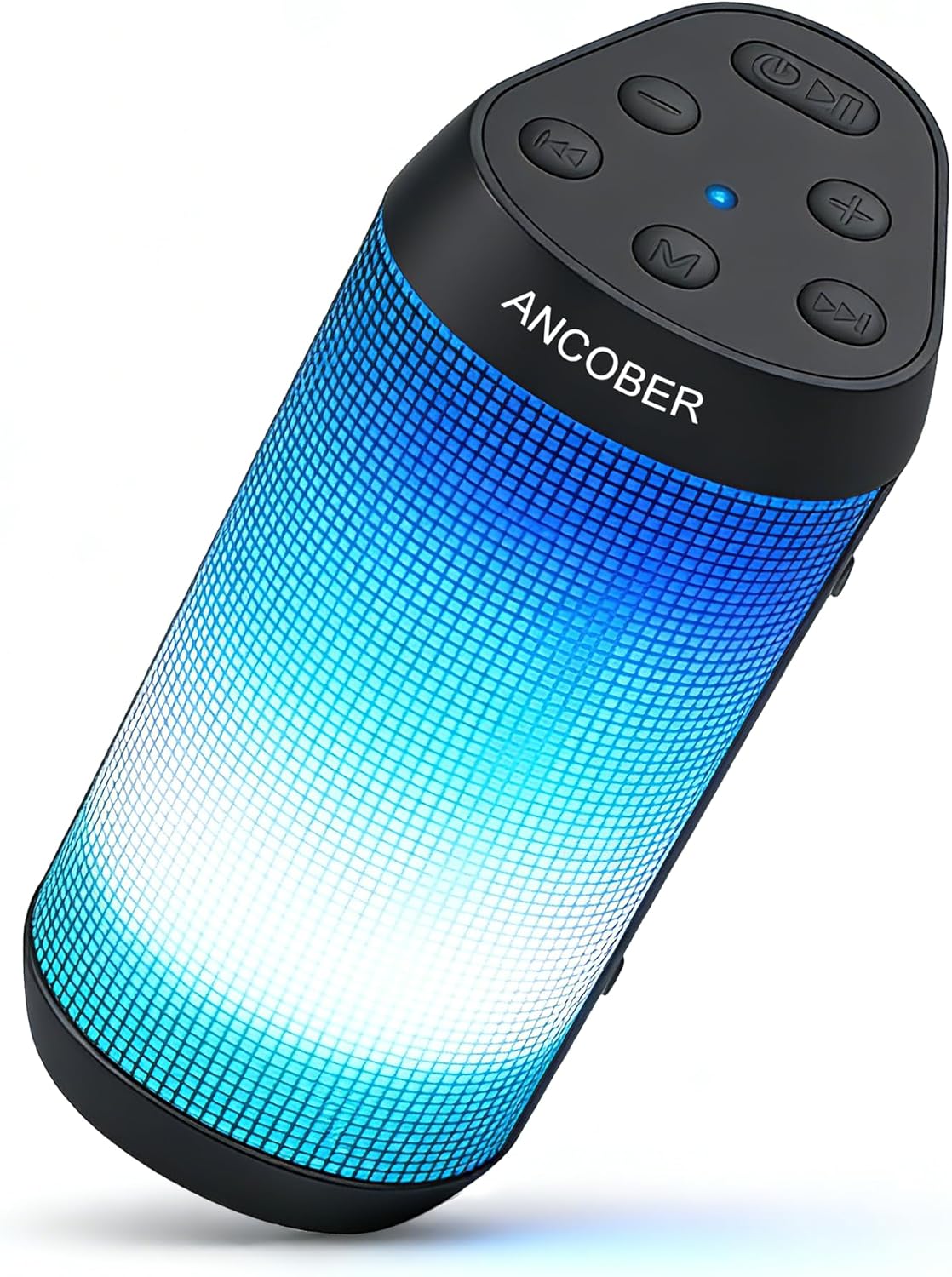 Portable Wireless Bluetooth Speaker with HD Powerful Stereo Sound, 8 Cool LED Light Modes, IPX4 Waterproof, 30H Playtime, TWS Pairing, BT5.3 with AUX-in, for Outdoor/Home/Party, Ideal Gift