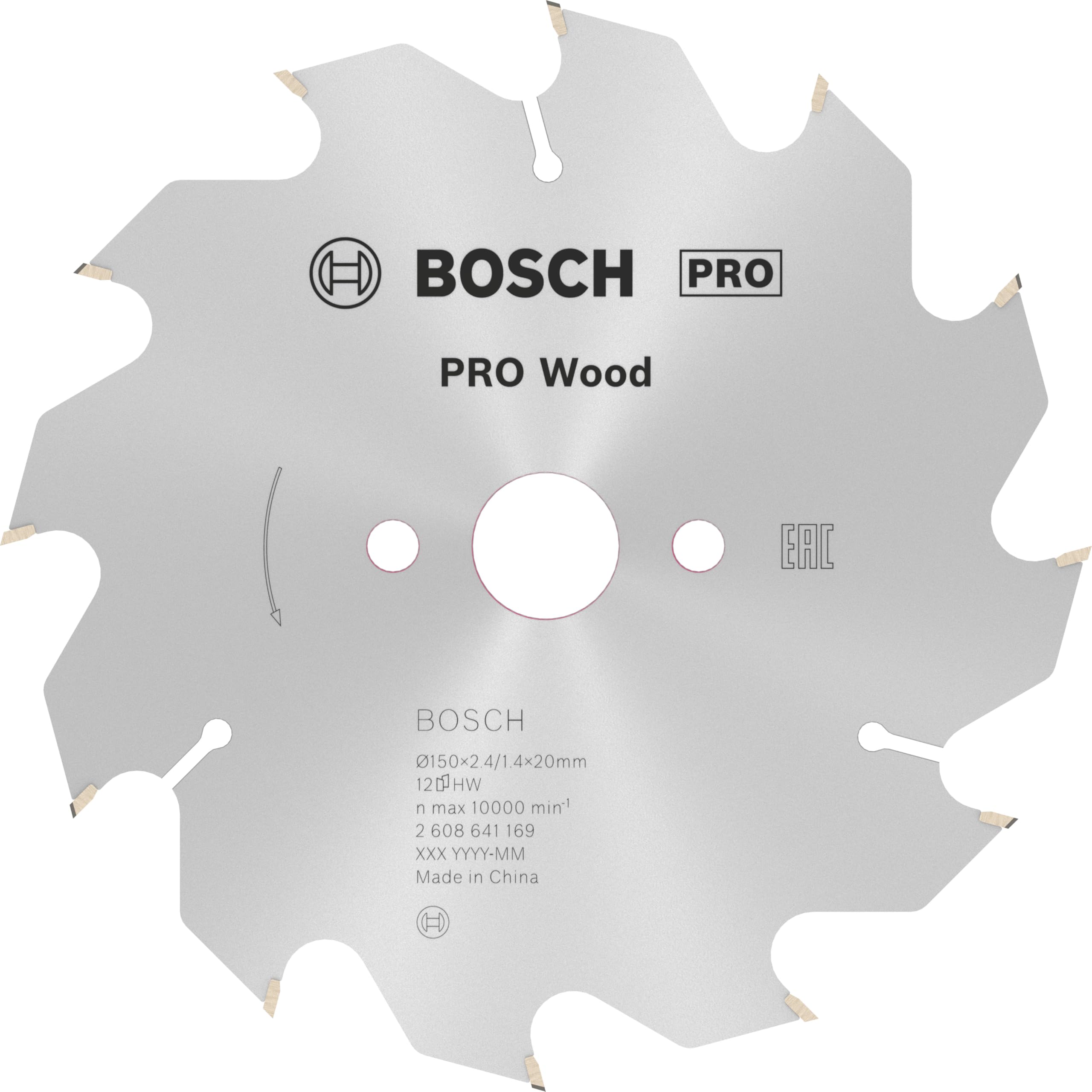 Bosch 1x PRO Wood Kreissägeblatt, 150 x 2,4 x 20 mm, T12