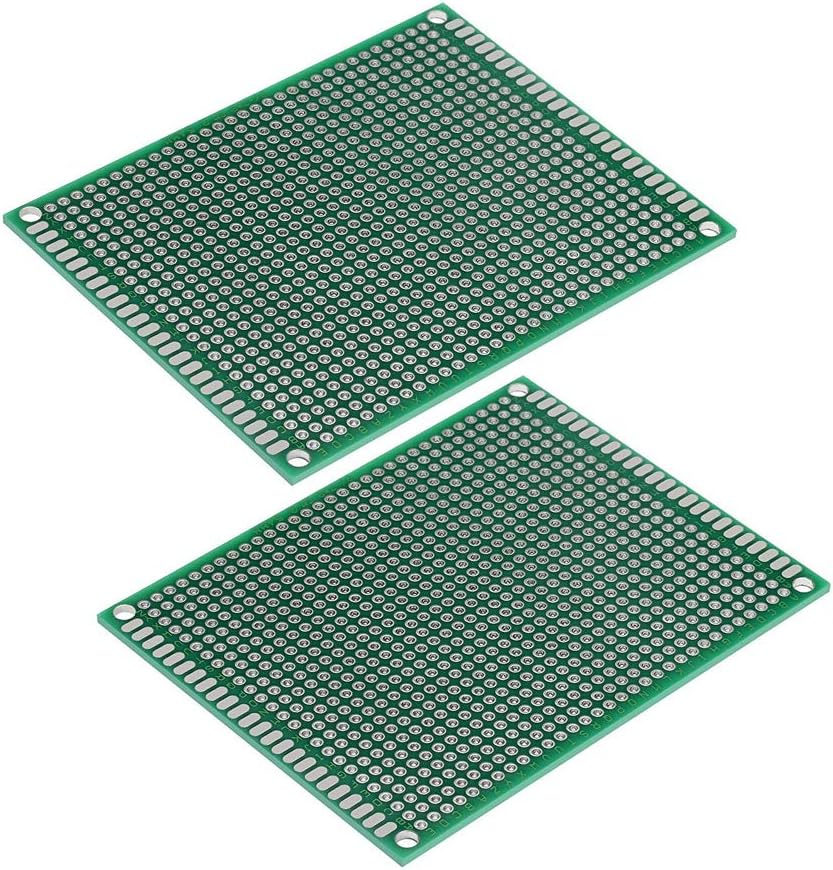 (Pack of 2) PCB Prototype Board, Double Sided PCB Proto Board for DIY Solder Breadboard, 7cm X 9cm(2.756" X 3.543") Universal Printed Circuit Board