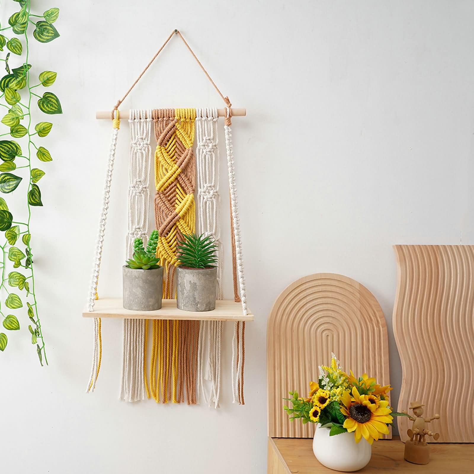 Suspension murale KnSam en macramé bohème pour habiller un mur vide - 7
