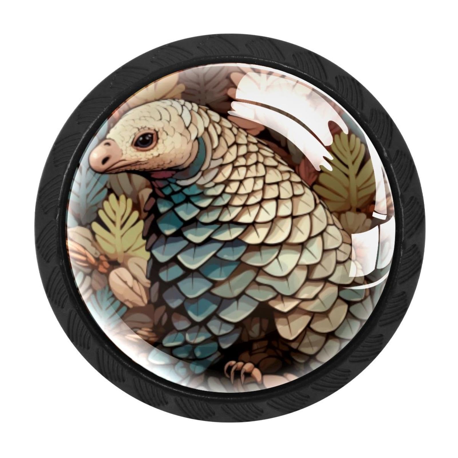 CHENZZZZ 4 Pieces Pangolin Drawer Knobs, 35mm Black Cabinet Knobs, Drawer Pulls and Knobs, Dresser Drawer Knobs, Cabinet Hardware Kitchen Cabinet Knobs