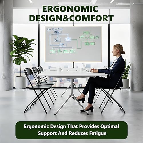 Miniatura 8 de Silla plegable, sillas plegables de plástico para exteriores, silla plegable resistente, sillas plegables de metal resistente para interiores y