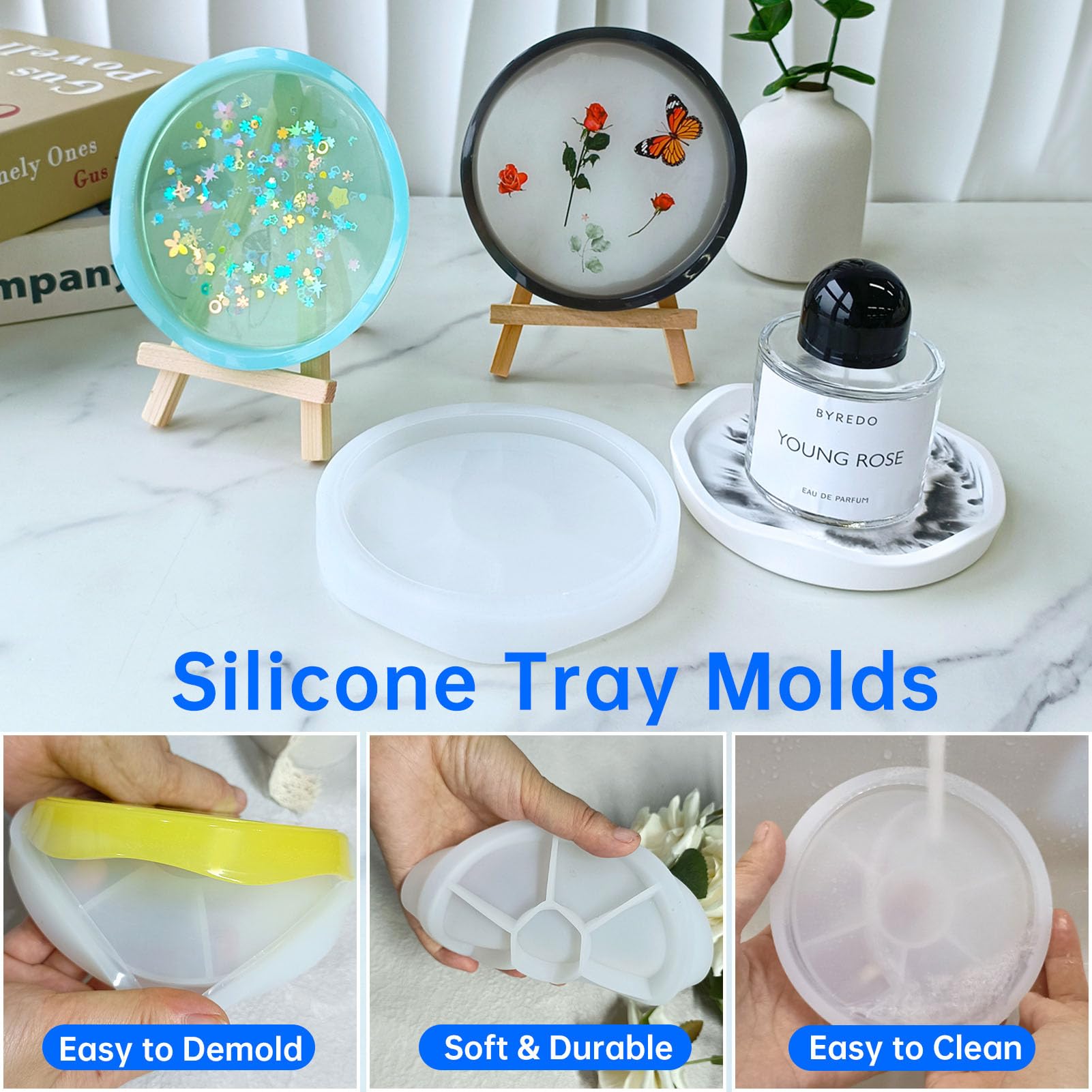 Aazon.co.jp: 3 Pezzi Stapi in Silicone Resina per Vassoio Fai da Te