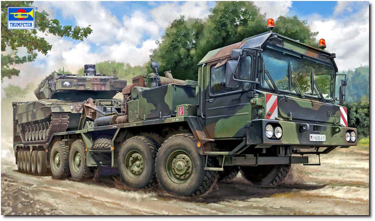 Trumpeter 7196 Slt-56 Tractor With 56T Semi Trailer In 1:72-image