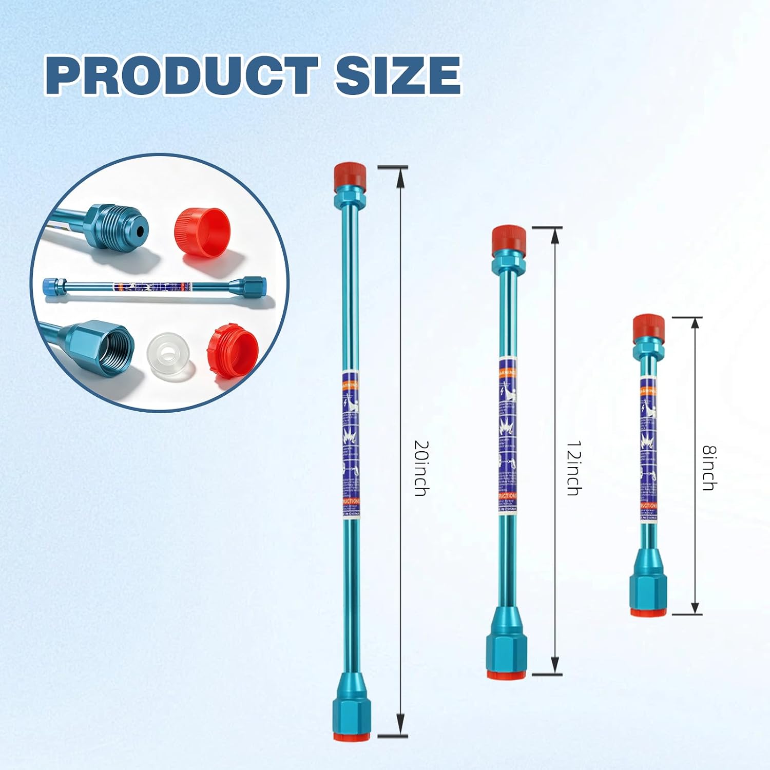 Airless Paint Sprayer Extension Pole Spray Gun Tip Extension Rod 8inch 12inch 20inch Painting Wand for Airless Spray Gun Painting (Blue 3pcs)