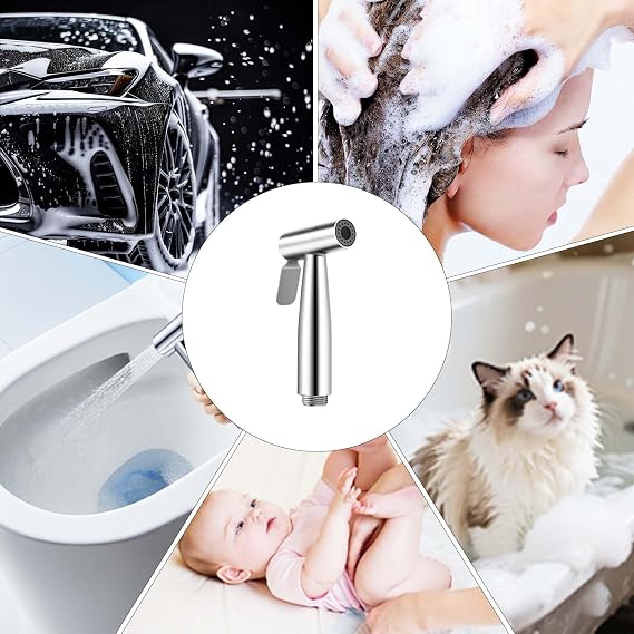 Handheld Bidet Sprayer for Toile Set with 49-inch Hose and Fitting, Perfect for Shower Bathroom Douche Shattaf Hygiene