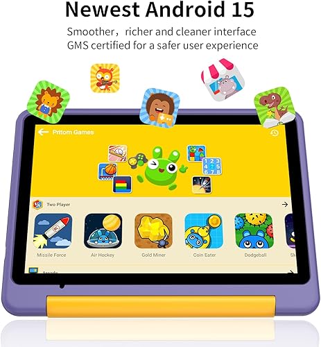 Miniatura 3 de PRITOM Tablet Android 15, tablet para niños de 10 pulgadas, control parental, 16 GB+64 GB+1 TB Expandir tabletas para niños, WiFi6, educativos,