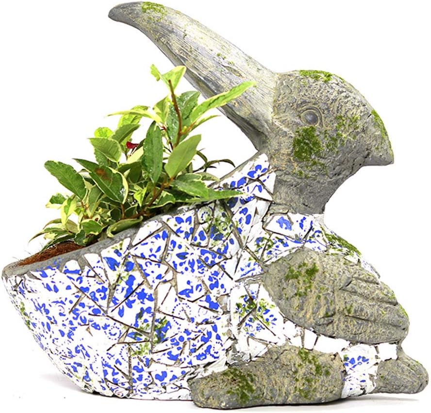 Toucan Bird Planter Pot (Grey & White)