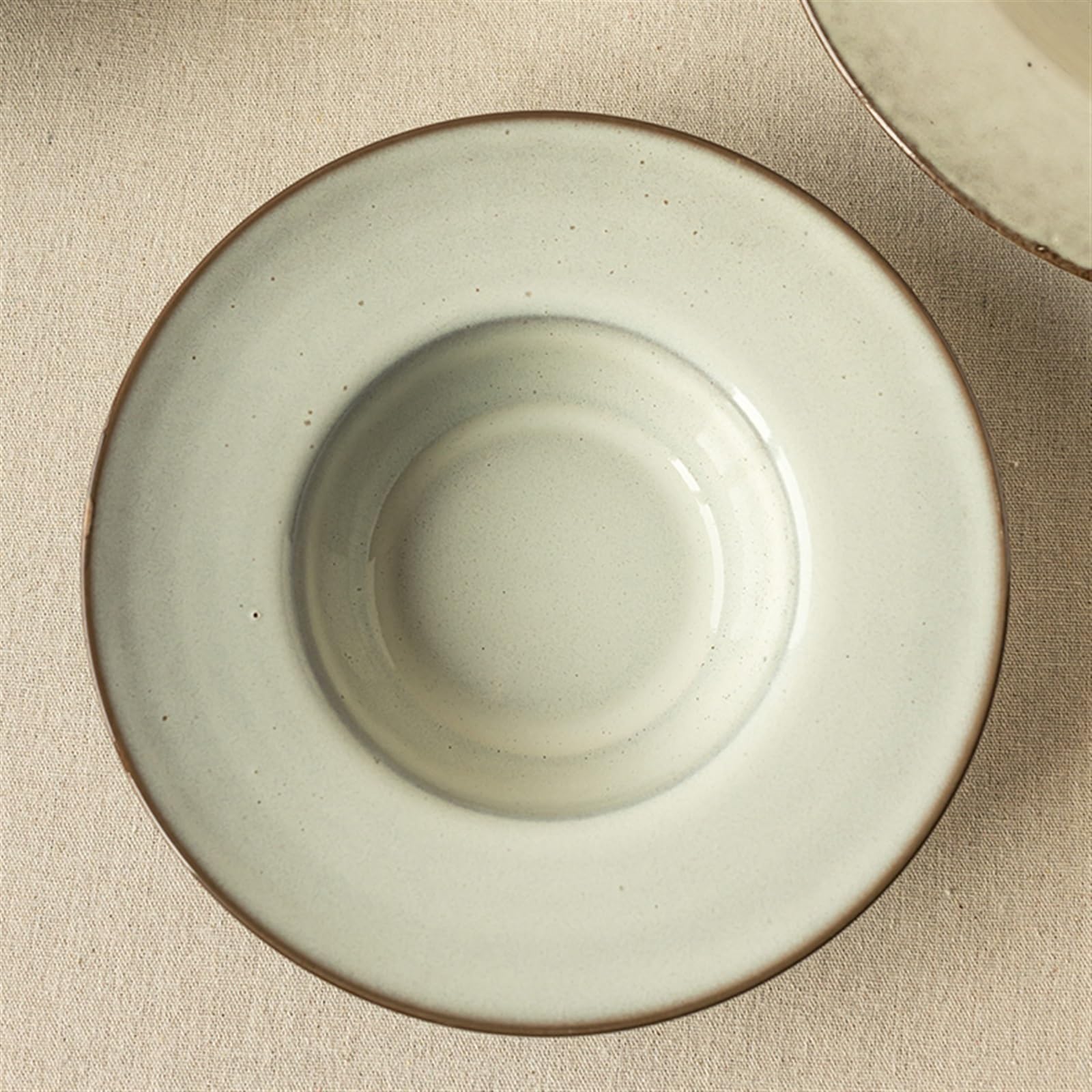 Platos de comedor de cerámica, plato hondo para el hogar, restaurante, cafetería, ensalada, plato redondo de postre, plato hondo simple de color sólido (A,M)