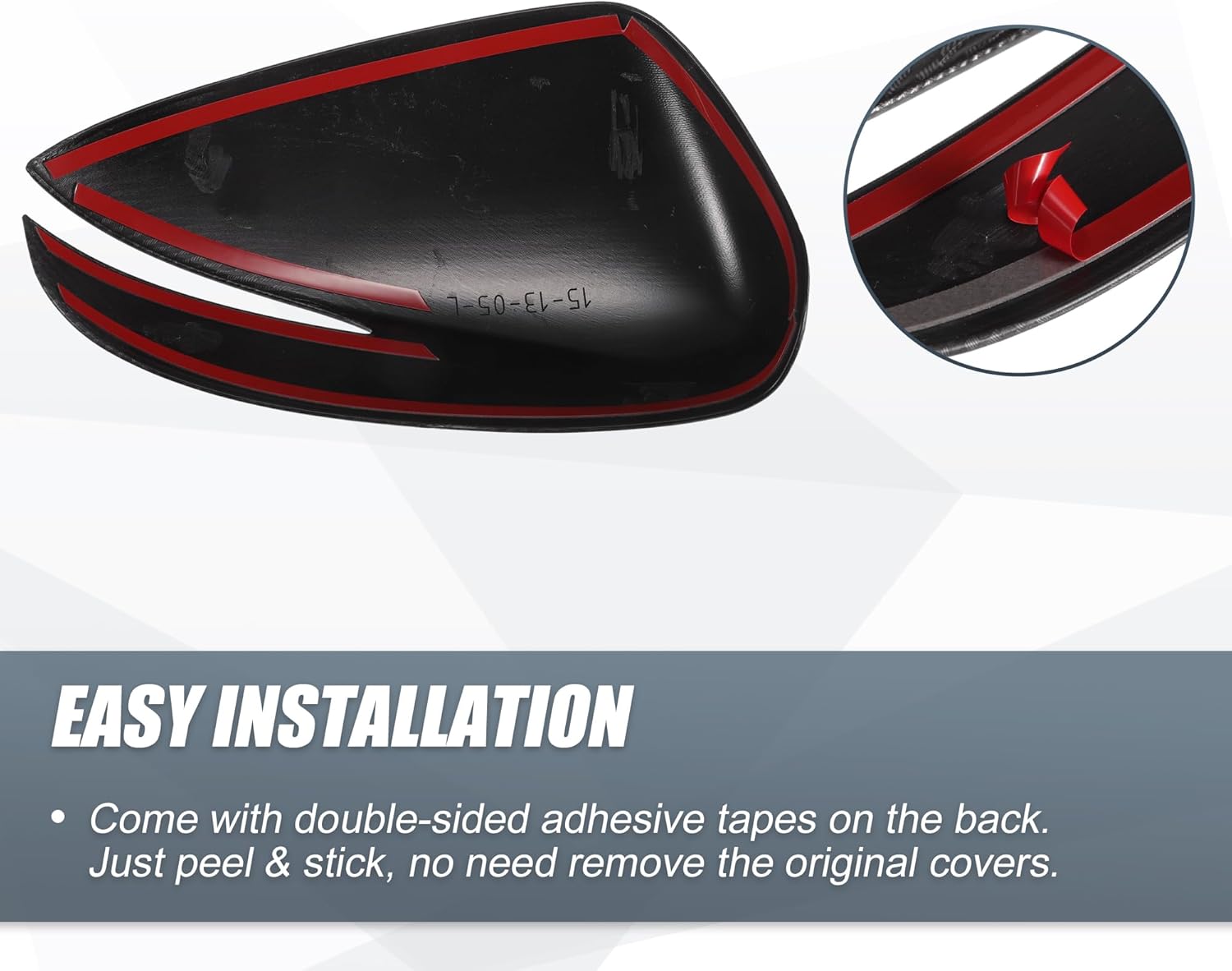 X AUTOHAUX 1 Pair Car Rear View Driver Passenger Side Mirror Cover Cap Overlay Black Carbon Fiber Pattern for Mazda CX-3 2017-2018 for Models with Turn Signal Light