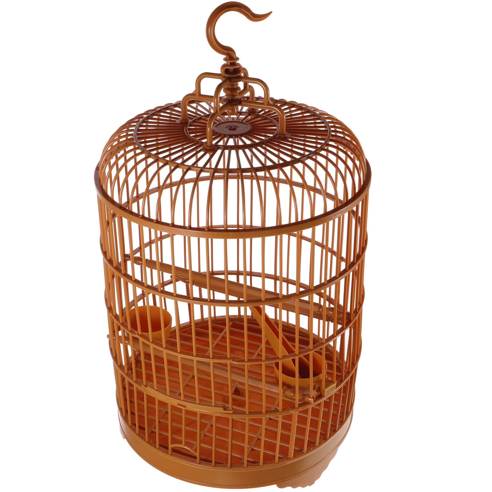 Cage à oiseaux ronde en plastique de 25 cm avec bac amovible