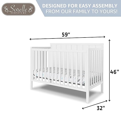 Miniatura 4 de Sorelle Furniture Essex Crib Classic - Cuna convertible 4 en 1, hecha de madera, acabado no tóxico, cama de bebé de madera, cama infantil, sofá cama