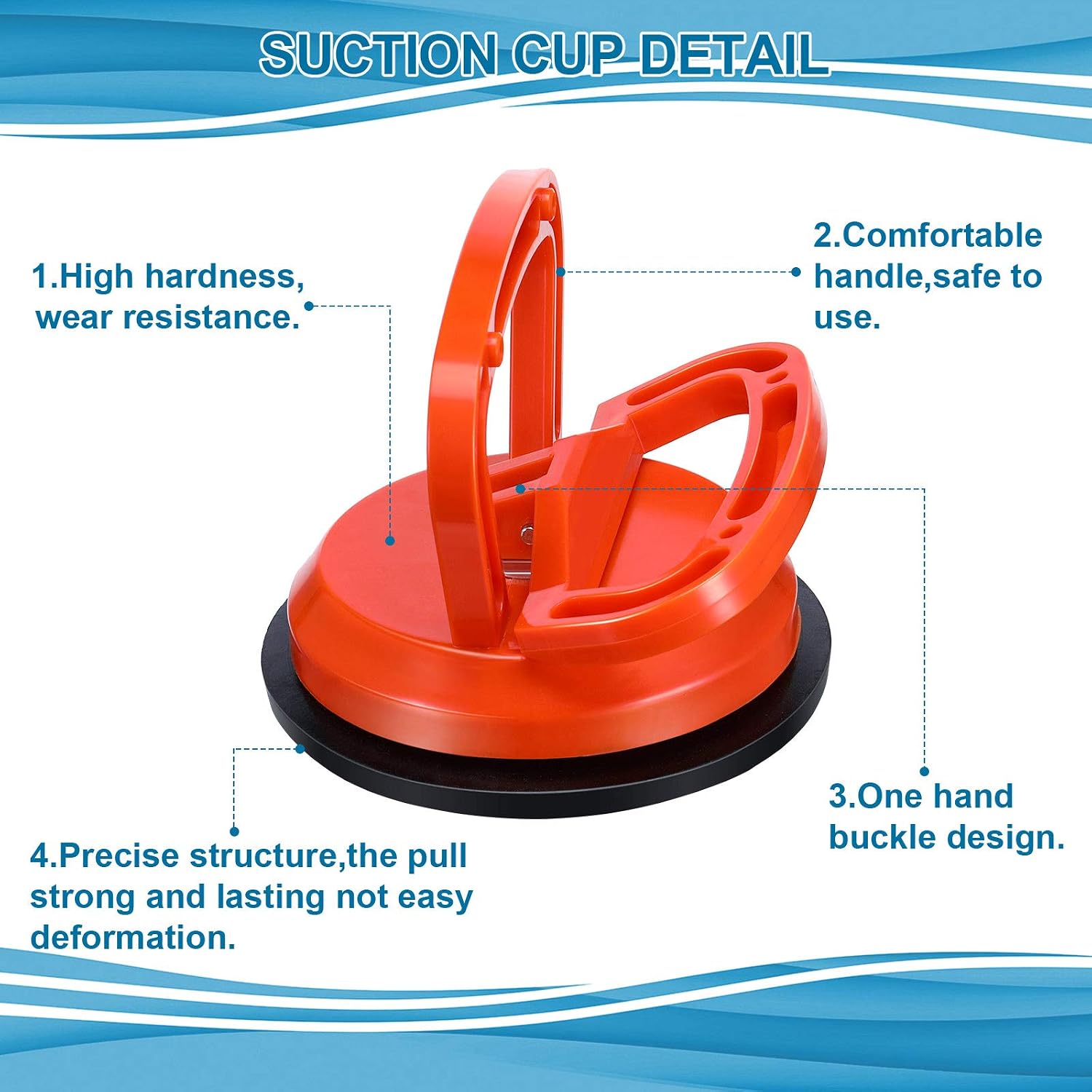 2 Pieces Car Dent Puller Dent Removal Kit Car Dent Removal Kit Car Body Repair Dent Removal Tools Dent Suction Cup for Dents Mirror Tiles Glass Lifters 4.7 And 2.3 Inch (Orange)